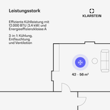 Klarstein Kraftwerk Smart Mobile Klimaanlage 12000 BTU R290 56 m² 3